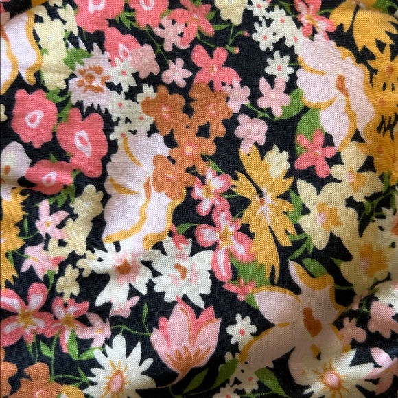 Billabong Get Along Smocked Cropped Top Cotton Pink Floral Juniors' Medium NWOT - Picture 12 of 13